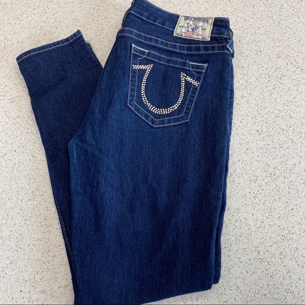 True Religion “Legging” Crystal Pocket Jeans 32